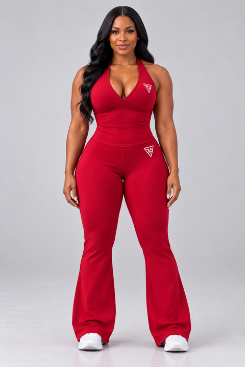 The Allure Set | Halter Top & Flare Leggings