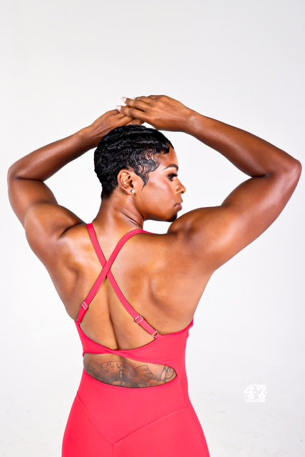 Red SculptFit Compression Jumpsuit