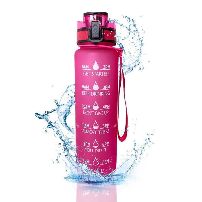 Pink Motivational Water Bottle